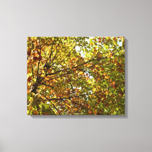 Ändern der Farbe von Ahornbaum Grün und Gold Leinwanddruck