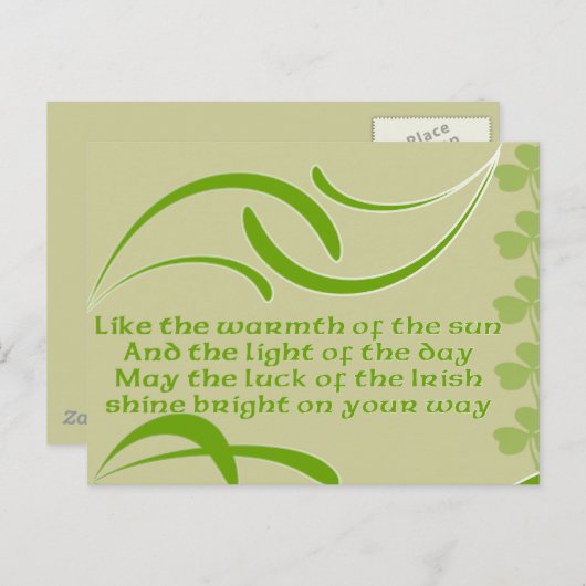 Ändern der Hintergrundfarbe Irish Segen Postkarte (Vorne/Hinten)