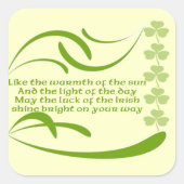 Ändern der Hintergrundfarbe Irish Segen Quadratischer Aufkleber (Vorderseite)