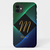 Ändern des anfänglichen geometrischen grünen blaue Case-Mate iPhone hülle (Rückseite)