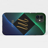 Ändern des anfänglichen geometrischen grünen blaue Case-Mate iPhone hülle (Rückseite (Horizontal))