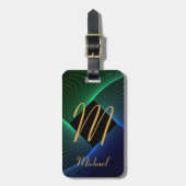 Ändern des anfänglichen geometrischen grünen blaue gepäckanhänger (Vorderseite vertikal)