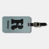 Ändern des anfänglichen Namens Graue Stahlplatte h Gepäckanhänger (Vorderseite horizontal)