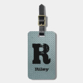 Ändern des anfänglichen Namens Graue Stahlplatte h Gepäckanhänger (Vorderseite vertikal)