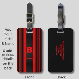 Ändern des anfänglichen Namens rot auf schwarzen S Gepäckanhänger