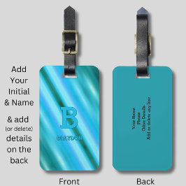 Ändern des anfänglichen Namens Soft Blue Aqua Aqua Gepäckanhänger