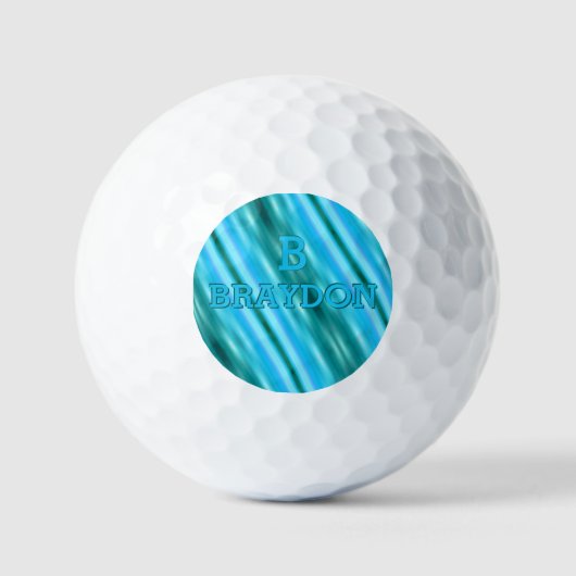 Ändern des anfänglichen Namens Soft Blue Aqua Aqua Golfball (Vorderseite)