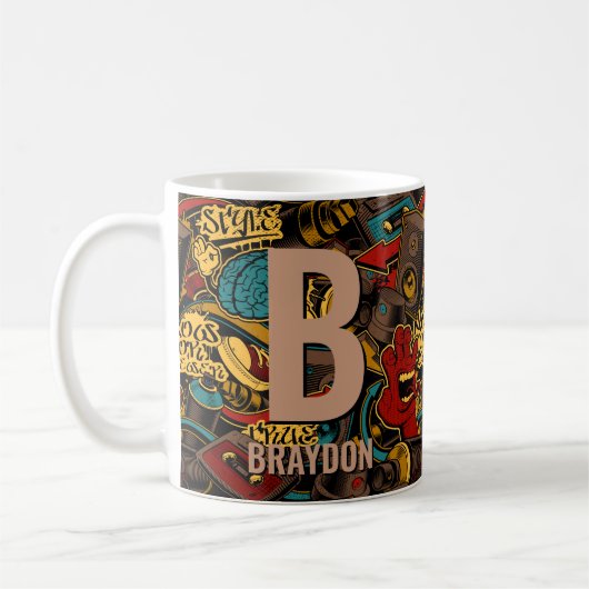 Ändern des Anfangsnamens A B C D E F G Graffiti Kaffeetasse (Links)