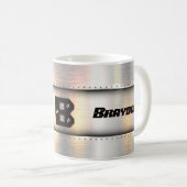 Ändern des Anfangsnamens A B C D E F G Metallstrei Kaffeetasse (VorderseiteRechts)