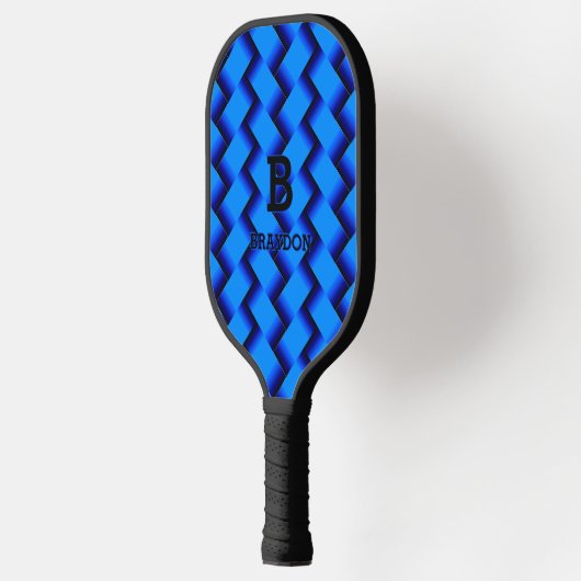 Ändern des Anfangsnamens Blue Woven Texture hinzuf Pickleball Schläger (Links)
