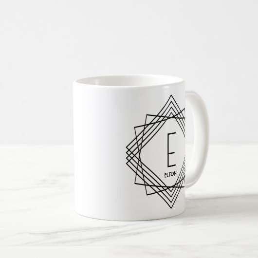Ändern des Anfangsnamens Klassische Geometrie E F Kaffeetasse (VorderseiteRechts)
