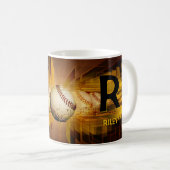 Ändern des Anfangsnamens O P Q R S T Baseball Kaffeetasse (VorderseiteRechts)