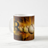 Ändern des Anfangsnamens O P Q R S T Baseball Kaffeetasse (Vorderseite Links)