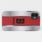 Ändern des Anfangsnamens Silver Gray Red Texture Case-Mate iPhone Hülle (Rückseite (Horizontal))