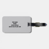 Ändern des Anfangsnamens Silver Gray Red Texture Gepäckanhänger (Rückseite horizontal)