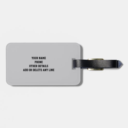 Ändern des Anfangsnamens Silver Gray Red Texture Gepäckanhänger (Rückseite horizontal)