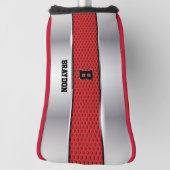 Ändern des Anfangsnamens Silver Gray Red Texture Golf Headcover (Rotieren 90)