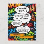 Ändern des Comic-Hochzeitstipendiums Ankündigungspostkarte (Vorderseite)