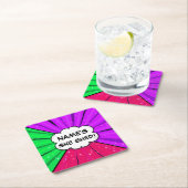 Ändern des Comic-Stils für alle Texthinzufügen Rechteckiger Pappuntersetzer (Vor Ort)