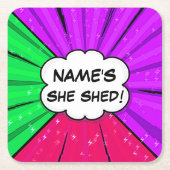 Ändern des Comic-Stils für alle Texthinzufügen Rechteckiger Pappuntersetzer (Vorderseite)