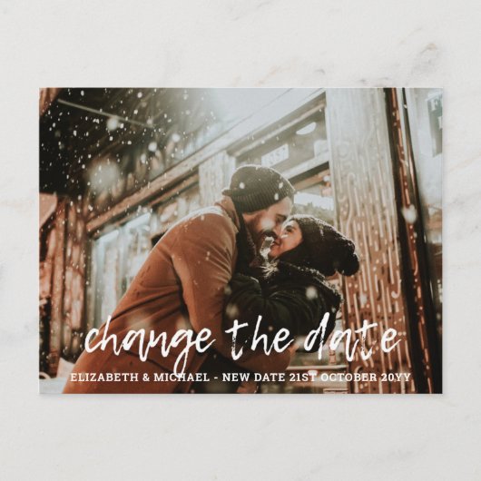 ÄNDERN DES DATENPLANS Letter BUDGET Foto Wedding Postkarte (Vorderseite)