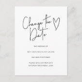 Ändern des Datums Änderung der Pläne Einfache Einl Ankündigungspostkarte (Vorderseite)