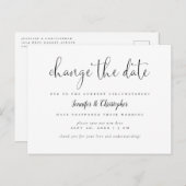 Ändern des Datums B&W-Skriptaufschiebung Einladungspostkarte (Vorne/Hinten)