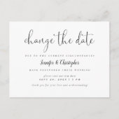 Ändern des Datums B&W-Skriptaufschiebung Einladungspostkarte (Vorderseite)