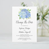 Ändern des Datums Blue Hydrangea Hochzeit Save The Date (Stehend Vorderseite)