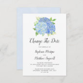 Ändern des Datums Blue Hydrangea Hochzeit Save The Date (Vorne/Hinten)