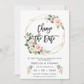Ändern des Datums Boho Floals Hochzeitseinladung Einladung (Vorderseite)