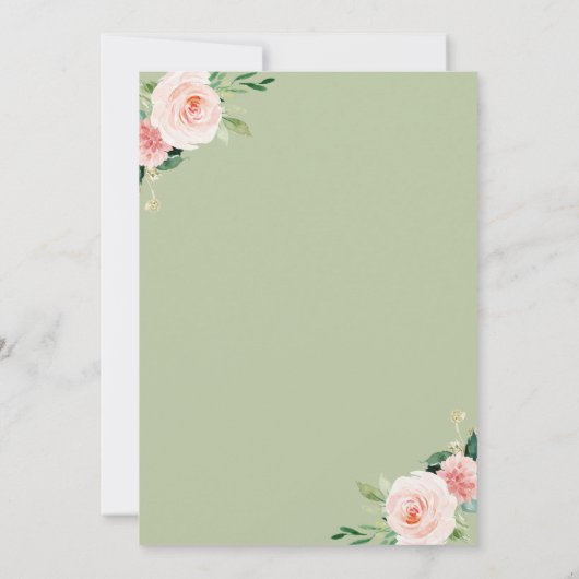 Ändern des Datums Boho Floals Hochzeitseinladung Einladung (Rückseite)