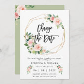 Ändern des Datums Boho Floals Hochzeitseinladung Einladung (Vorne/Hinten)