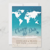 Ändern des Datums der Beach-Hochzeit in Urlaubsort Ankündigung (Vorderseite)