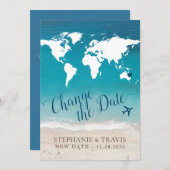 Ändern des Datums der Beach-Hochzeit in Urlaubsort Ankündigung (Vorne/Hinten)