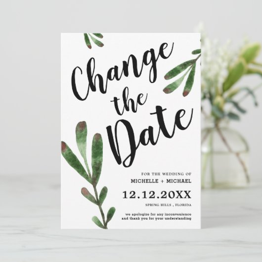 Ändern des Datums der Hochzeitverlängerung Save The Date (Stehend Vorderseite)