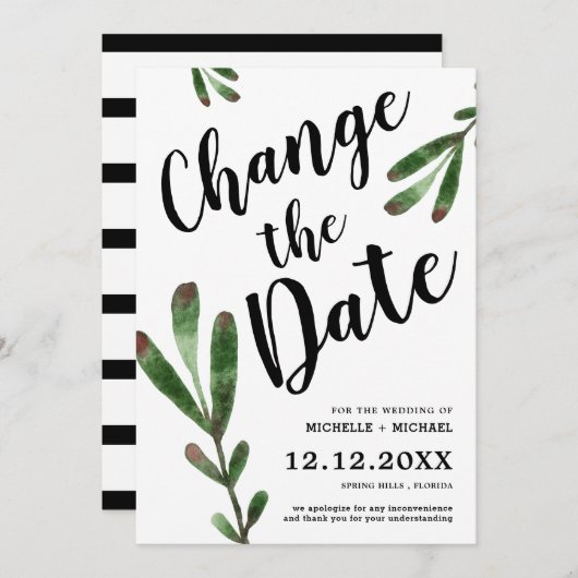 Ändern des Datums der Hochzeitverlängerung Save The Date (Vorne/Hinten)