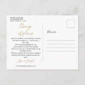 Ändern des Datums der neuen Plan Script-Rose Gold Postkarte (Rückseite)