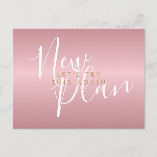 Ändern des Datums der neuen Plan Script-Rose Gold Postkarte (Vorderseite)