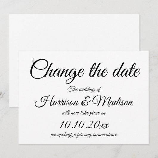 Ändern des Datums, der Skripthochzeit (Vorne/Hinten)