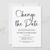 Ändern des Datums Einfache Hochzeit verschoben Einladung (Vorderseite)