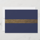 Ändern des Datums Eleganter Marine mit Gold Stripe Einladung (Rückseite)