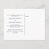 Ändern des Datums geometrischer Hydrangea Hochzeit Ankündigungspostkarte (Rückseite)