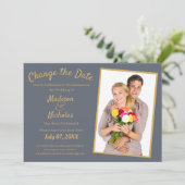 Ändern des Datums Hinzufügen von Foto Hochzeit ver Save The Date (Stehend Vorderseite)