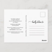 Ändern des Datums Hochzeit verschoben Elegante Skr Postkarte (Rückseite)