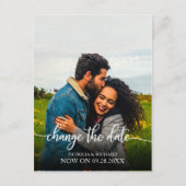 Ändern des Datums Hochzeit verschoben Elegante Skr Postkarte (Vorderseite)