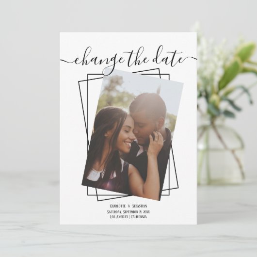 Ändern des Datums, in dem das Foto Hochzeitskarte Save The Date (Stehend Vorderseite)