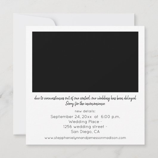 Ändern des Datums Instant Foto Typografie im Detai Einladung (Rückseite)