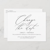 Ändern des Datums Minimalistische moderne Kalligra Postkarte (Vorne/Hinten)