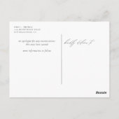 Ändern des Datums Minimalistische moderne Kalligra Postkarte (Rückseite)